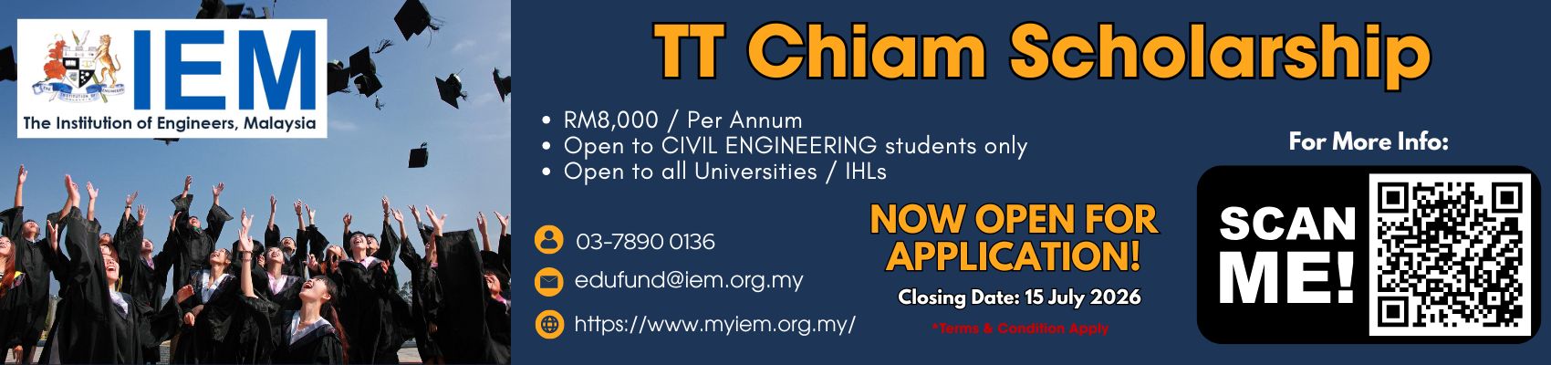 IEM Scholarships 2026 - TT Chiam Scholarship